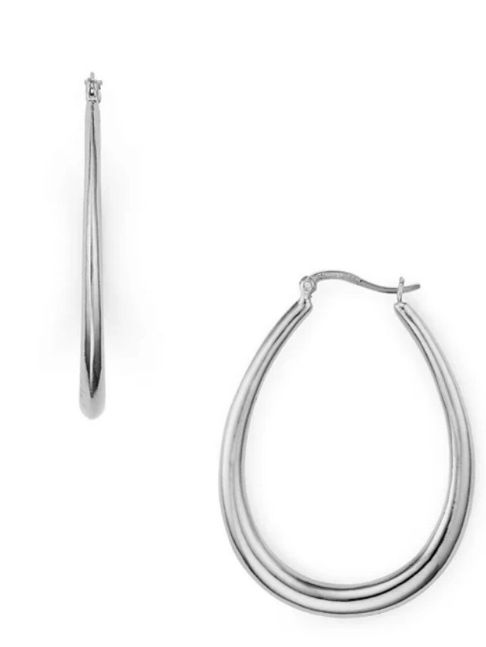 Giani Bernini Large Sterling Silver Graduated Drop Hoops, 1.75" - Silver